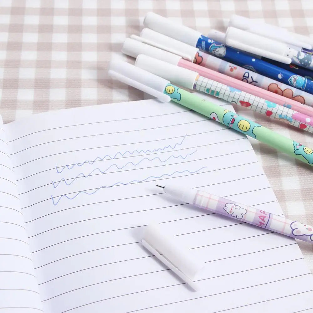 Kawaii Erasable Gel Pen 0.5mm Blue Ink – Cartoon Student Pen