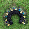 Peacock Feather Gold Halo Crown Headband | Bridal Cosplay Festival