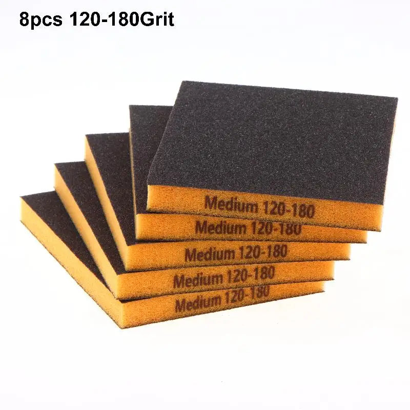 8-Pc Double-Sided Sponge Sanding Pads Assorted Grits 120–1500