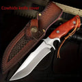 Fixed Blade Kitchen Knife – Wood Handle & Leather Sheath