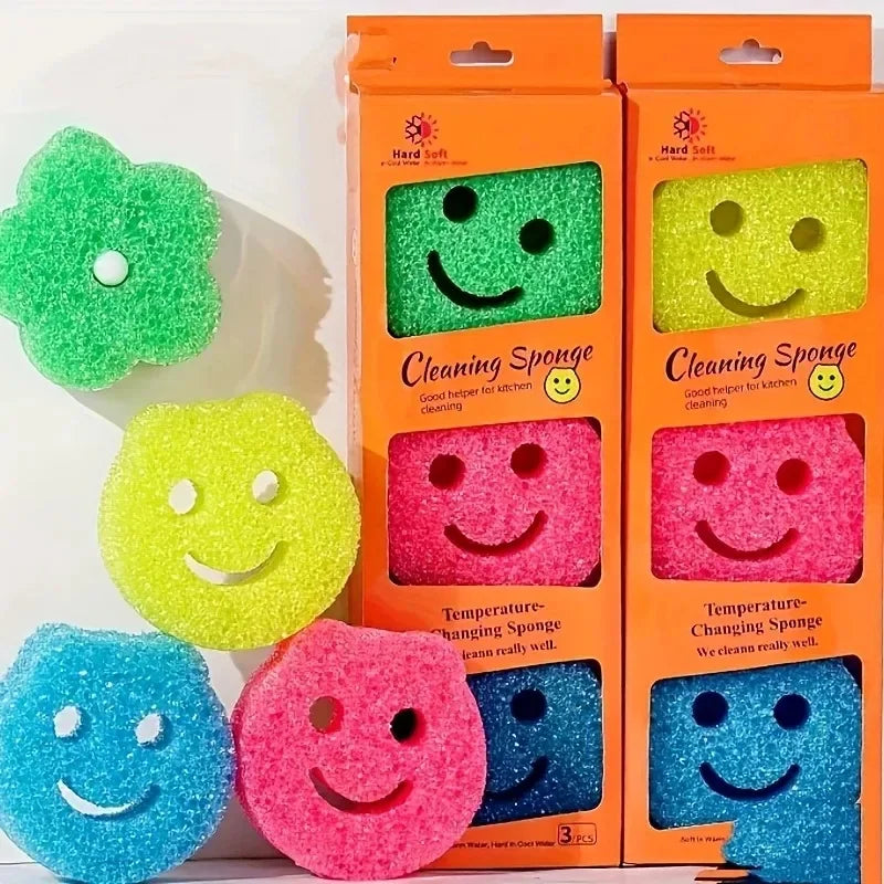 3-Piece Kitchen Magic Sponge Scrubbers – Heavy-Duty Pan Cleaner