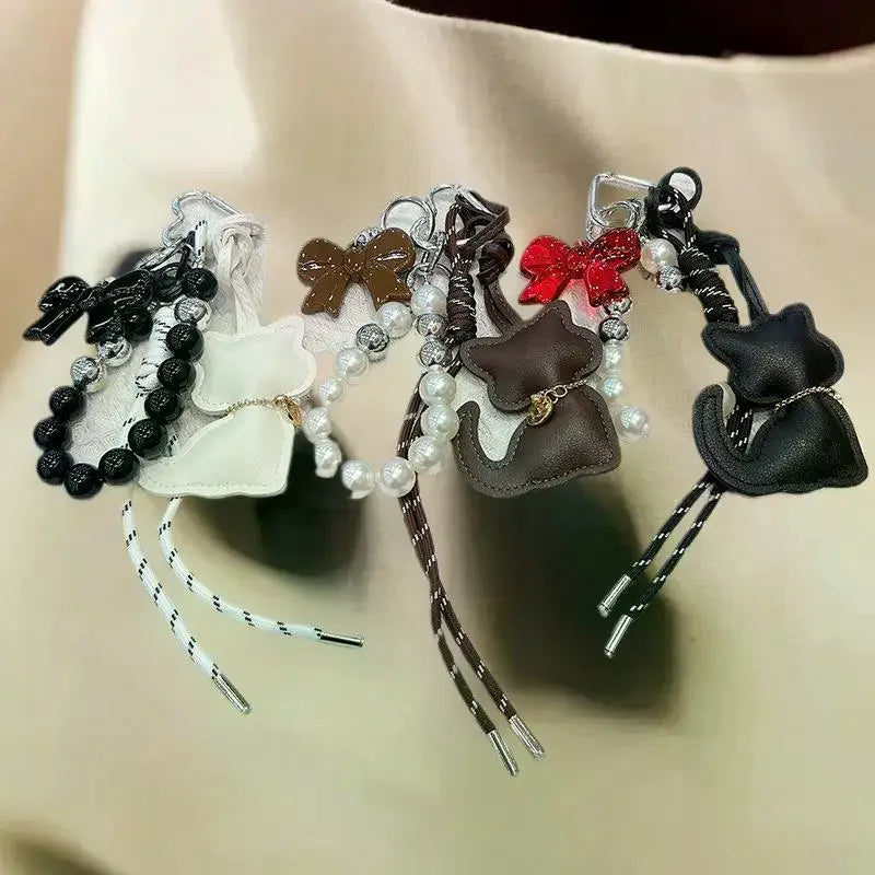 Black Cat Keychain Bag Charm Pendant | Cute Backpack Gift