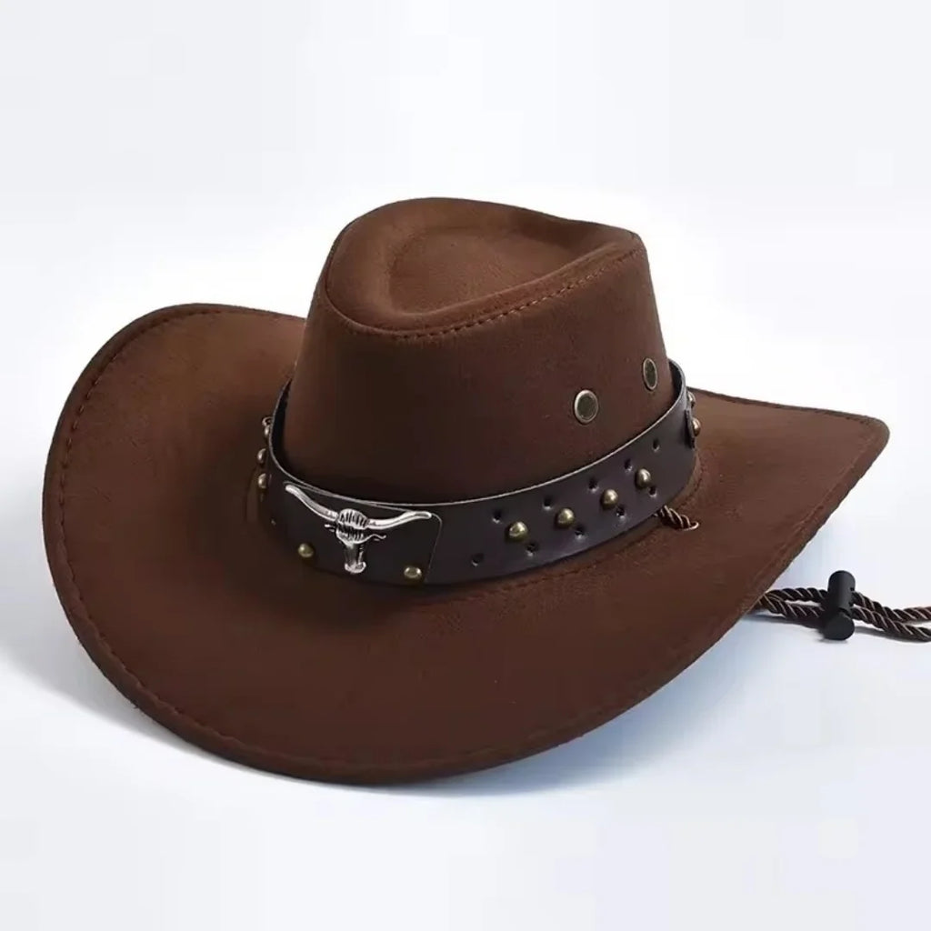 Artificial Suede Western Cowboy Hats Vintage Big-edge Gentleman