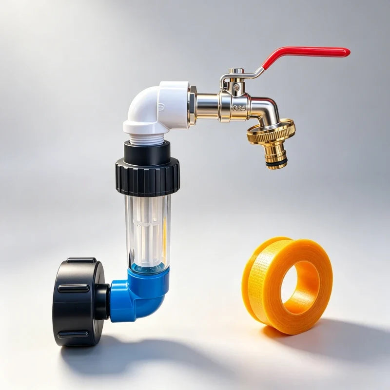 Rain Barrel Spigot Kit – Zinc Faucet & PVC Drainage Adapter