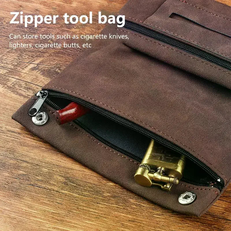 Frosted PU Leather Tobacco Pouch | Foldable Cigarette Storage Bag