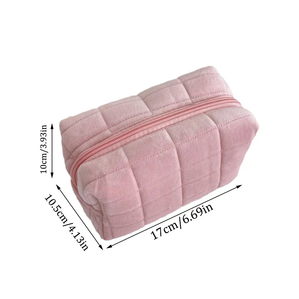 Cute Plush Velvet Makeup Bag | Portable Travel Cosmetic Pouch