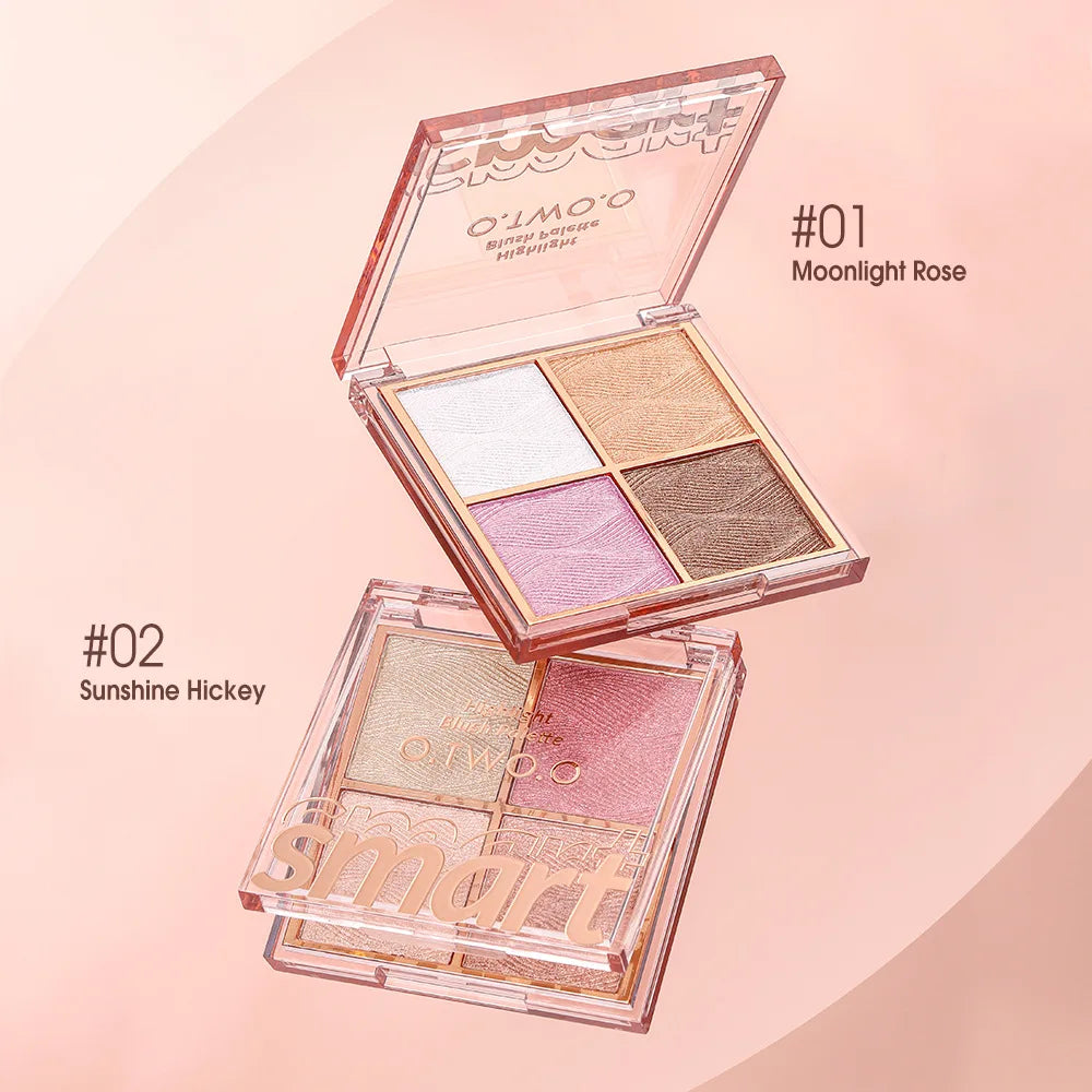 Four-color Blush Palette Finishing Pearlescent Shimmer Shadow