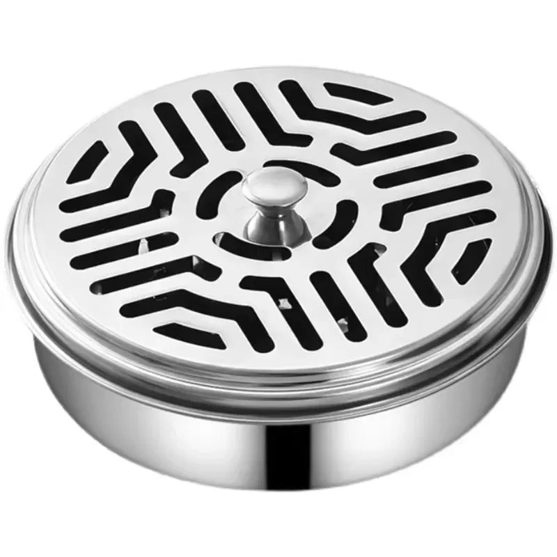 1 Stainless Steel Mosquito Coils Holder Round Tray Cover Easy Clean