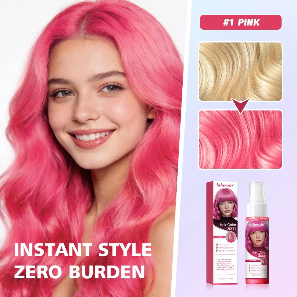 Temporary Hair Color Spray – Glitter Chalk Dye for Party & Cosplay