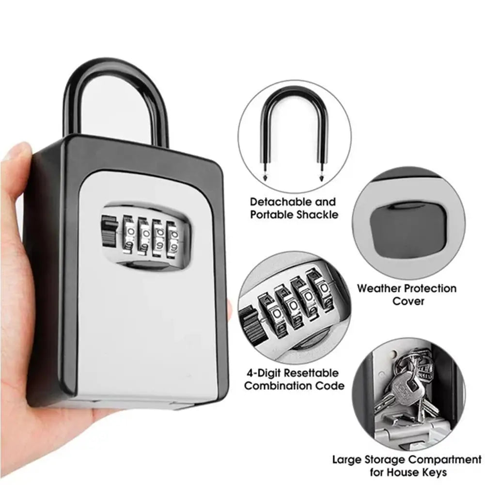 Wall Mounted Key Lock Box – 4-Digit Weatherproof Key Safe