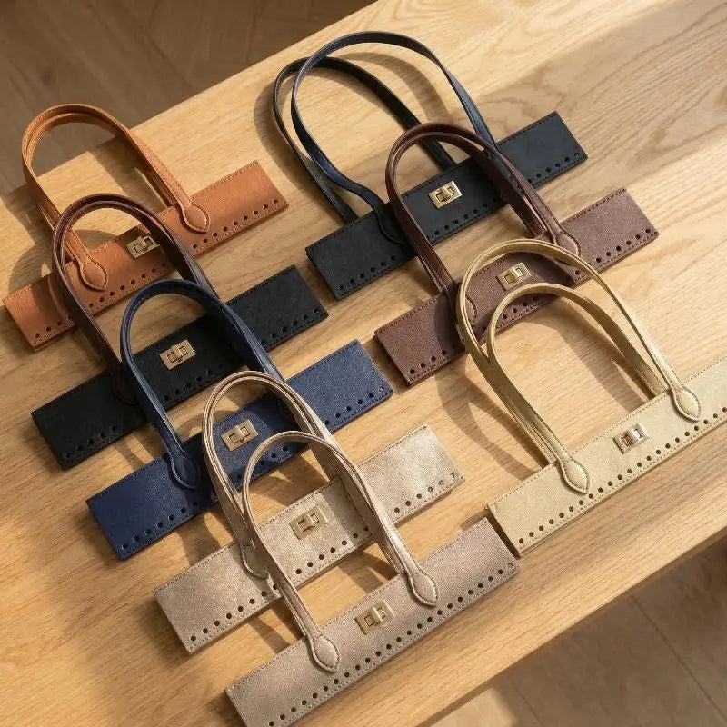 Woven DIY Handbag Double Handles – PU Replacement Bag Straps