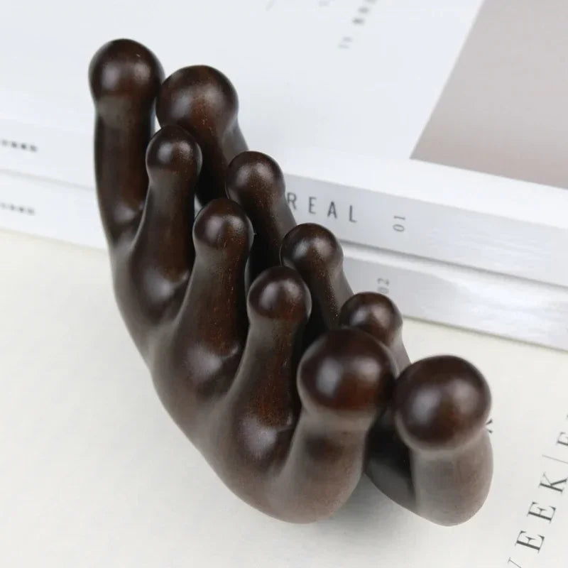 Sandalwood Wide Tooth Scalp Massage Comb | 5-Point Wood