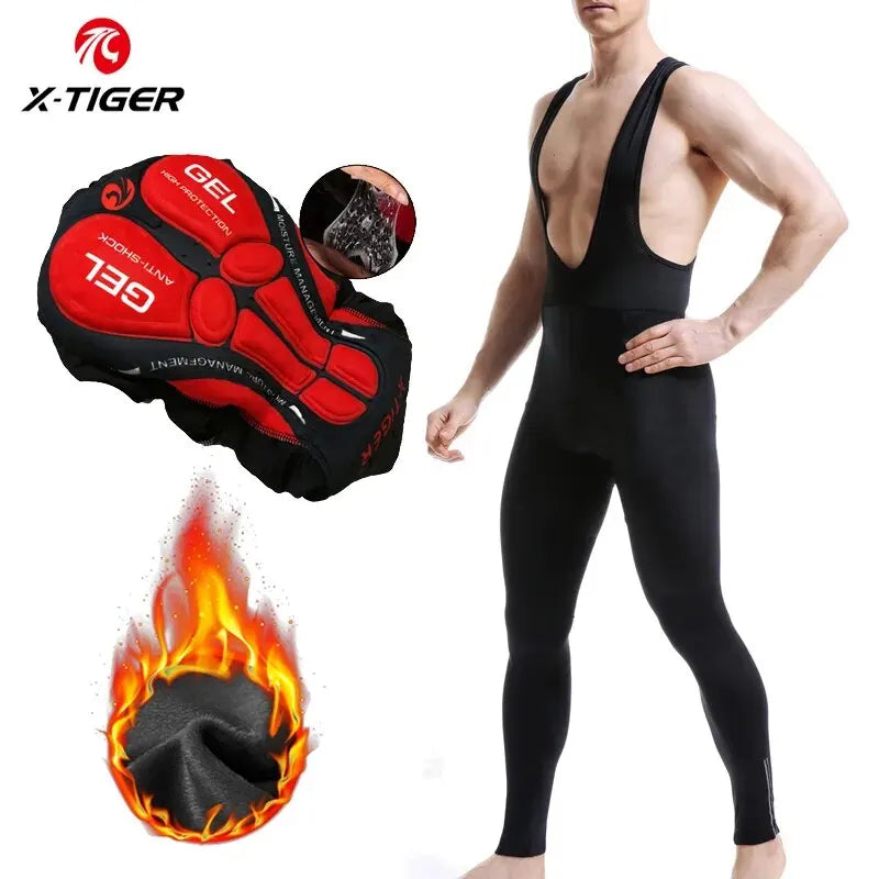 X-TIGER Winter Thermal Cycling Bib Pants – 5D Gel Pad Men's