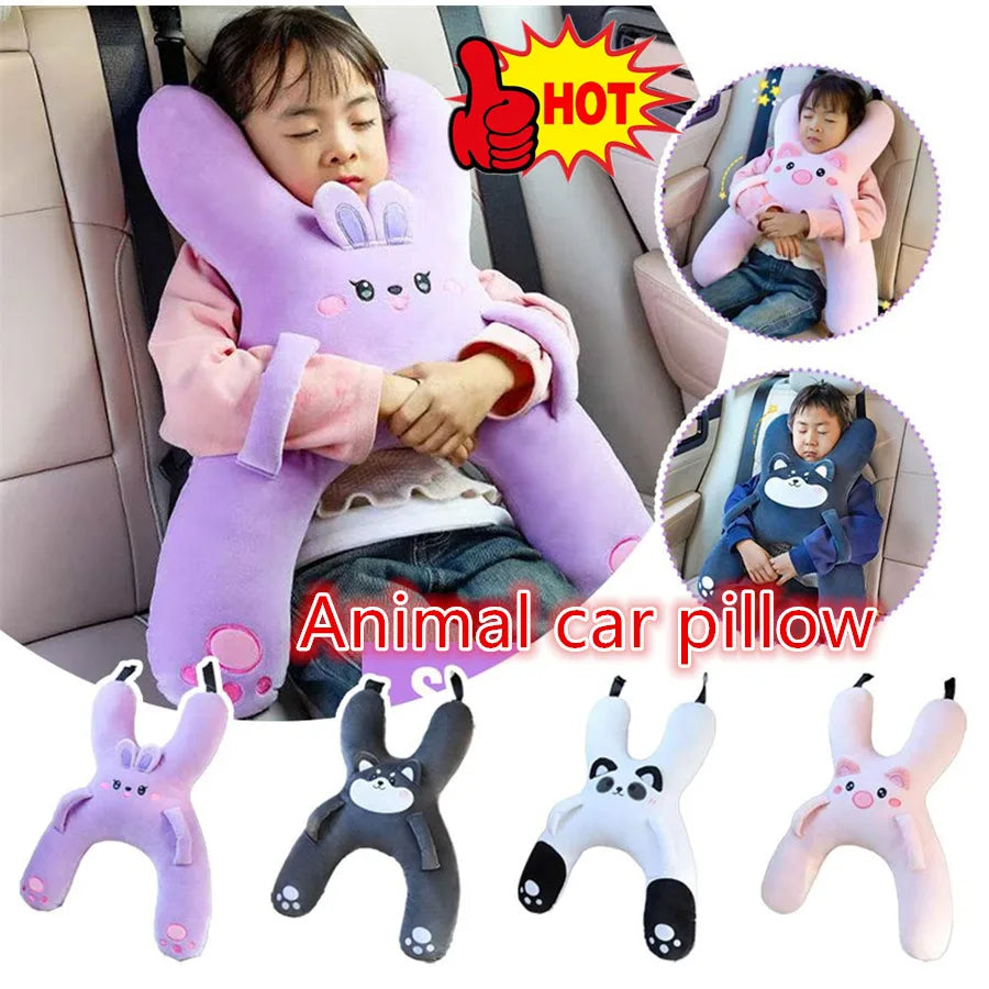 Kids Car Neck Pillow – Cute Cartoon Head & Neck Support