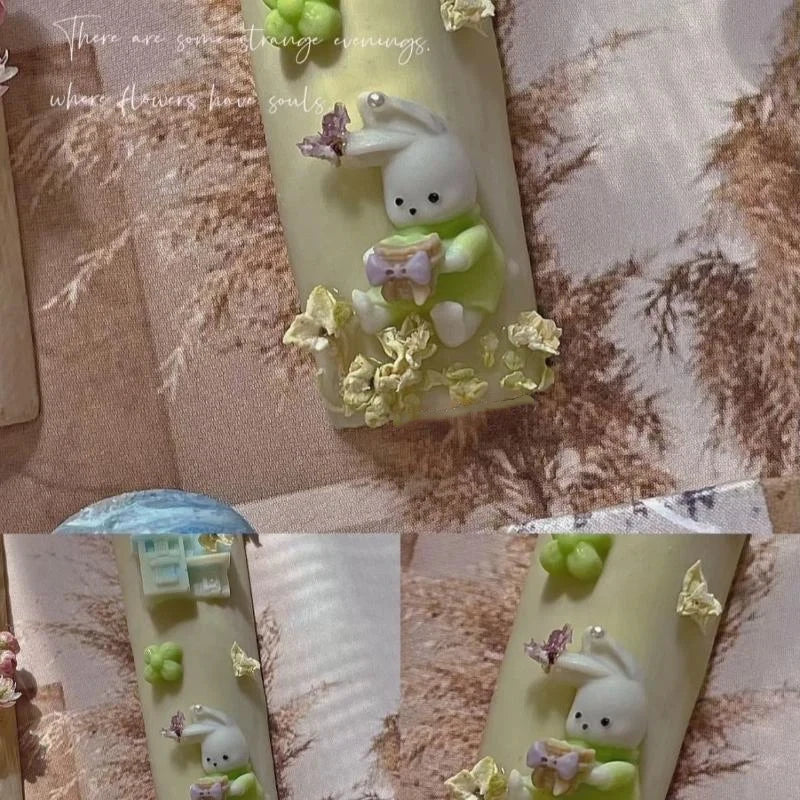 3D Cartoon Rabbit Bow Nail Art Silicone Mold | DIY Manicure