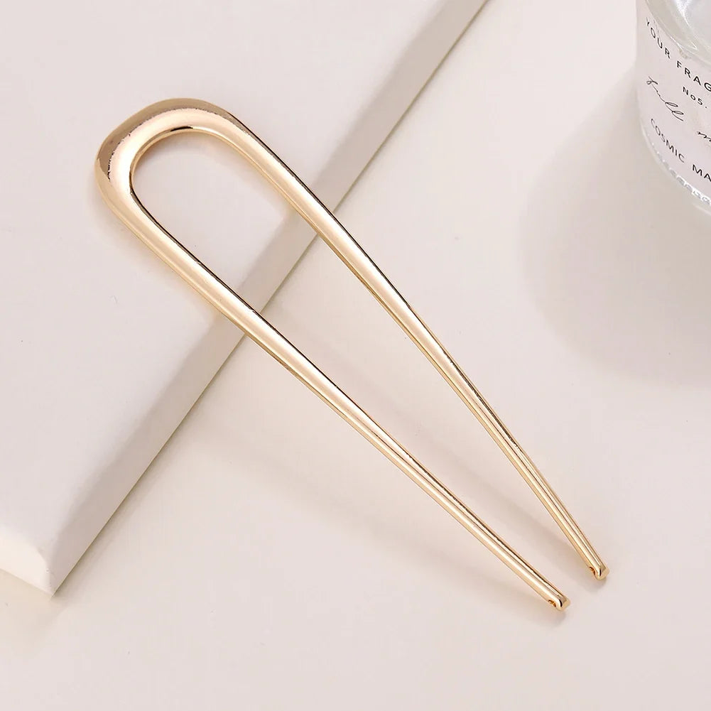U-Shaped French Hair Pins – Colorful Metal Hair Sticks for Women
