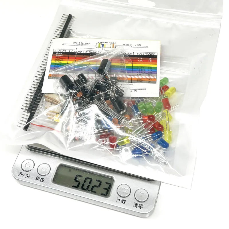 Electronics Starter Kit – LED, Buzzer, Capacitor & Resistor 200+