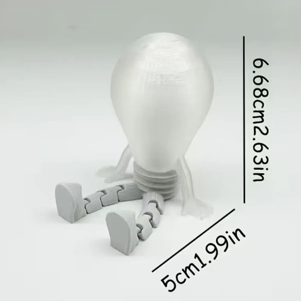 3D Printed Glow-in-the-Dark Bulb Figurine Desktop Ornament