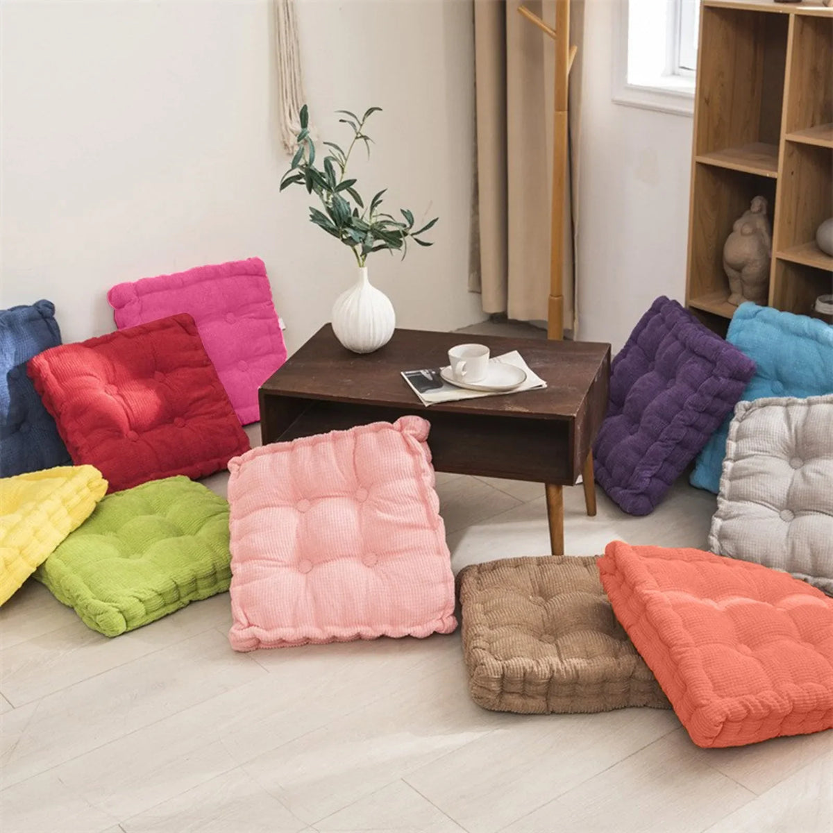 Square Tatami Floor Cushion | Cotton Seat Pad Home & Office