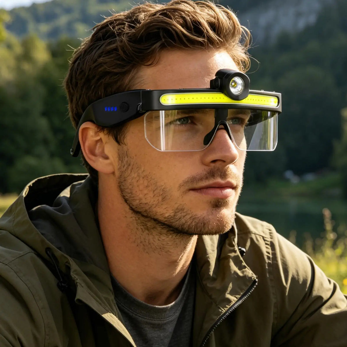 Rechargeable LED Safety Glasses – Hands-Free Head Flashlight
