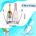Ice Buckets Scoop Parties Clear Bucket 4 Liter Good 2 Champgne Beer