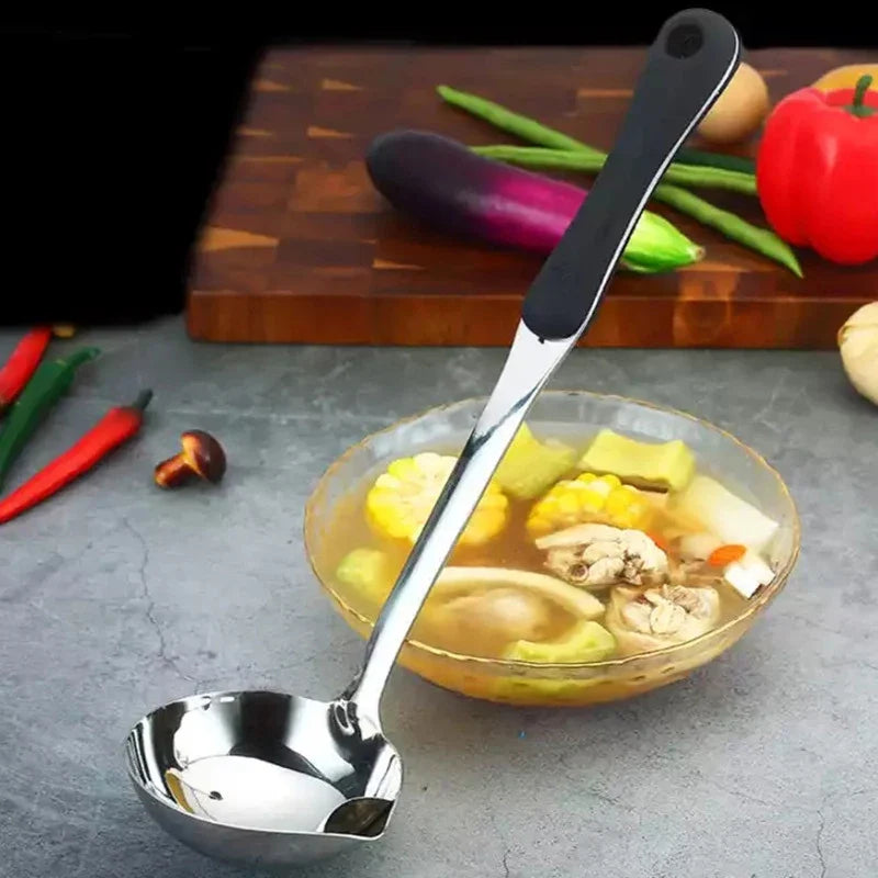 Stainless Steel Soup Ladle with Strainer Filter | Large Spoon