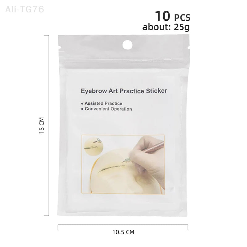 Silicone Eyebrow Tattoo Practice Skin Stickers – 10 Pack