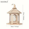KEMORELA Wooden Hanging Bird Feeder House – Woven Outdoor Decor