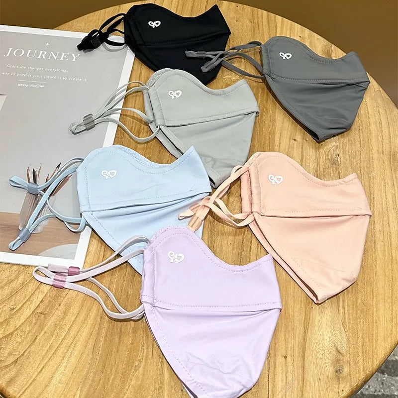 Ice Silk Face Scarf – Summer Sun Cover Veil for Women
