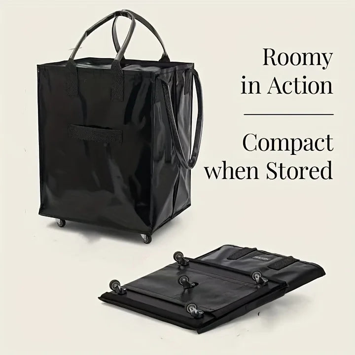 Folding Shopping Cart Bag with Wheels – Large 40x30x50cm