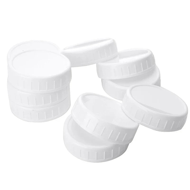 White Mason Canning Drinking Jar Lid Inner Diameter Plastic Covers
