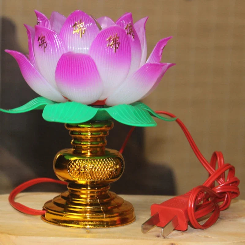 Buddhist Lotus Flower Lamp – Temple & Meditation Décor