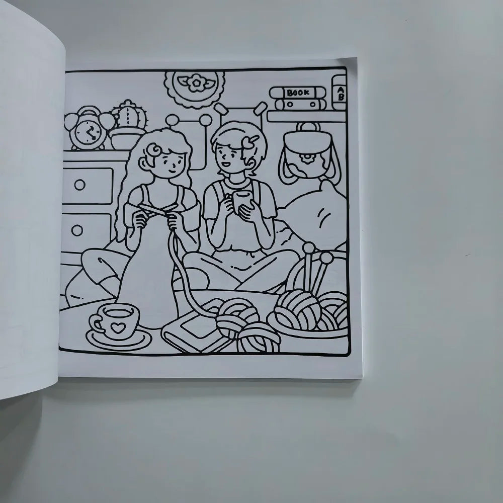 Bestie Goals Cute Easy Coloring Book Friend Stress Relief Drawing