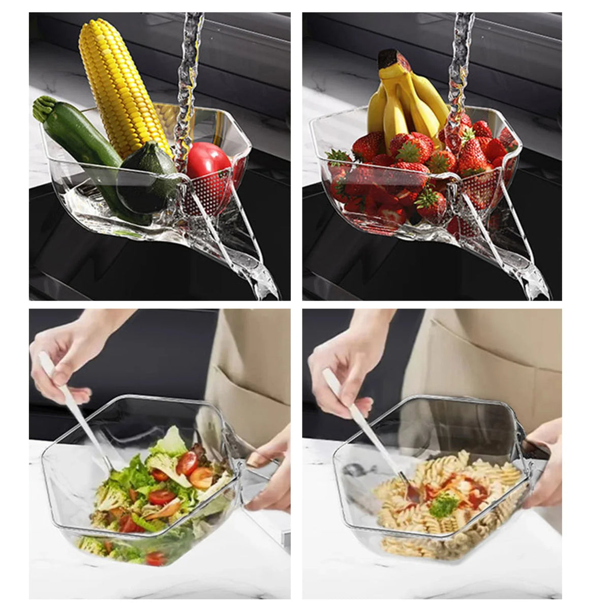 Kitchen Sink Strainer Basket Drainer Bowl with Handle