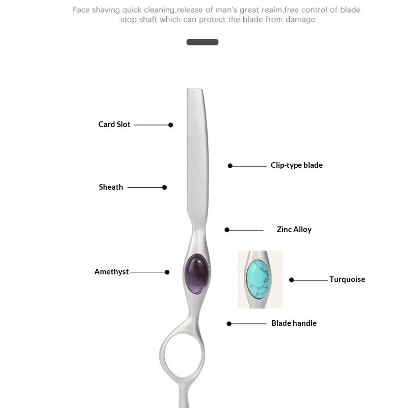 Purple Dragon Barber Hair Thinning Razor + 10 Blades