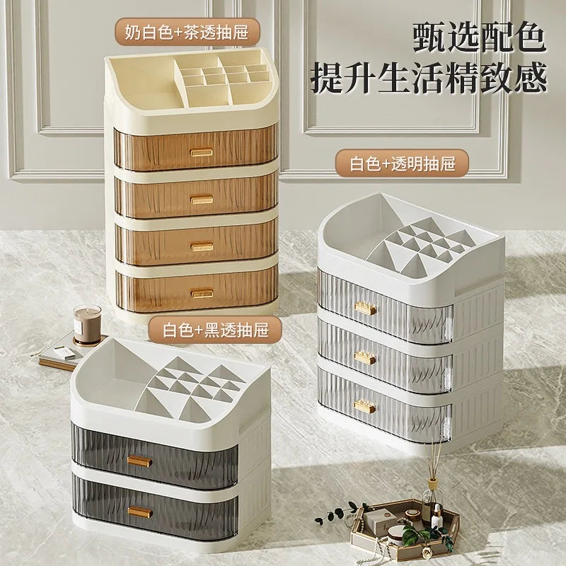 Cosmetic Storage Box Drawers Plastic Dressing Table Cabinet