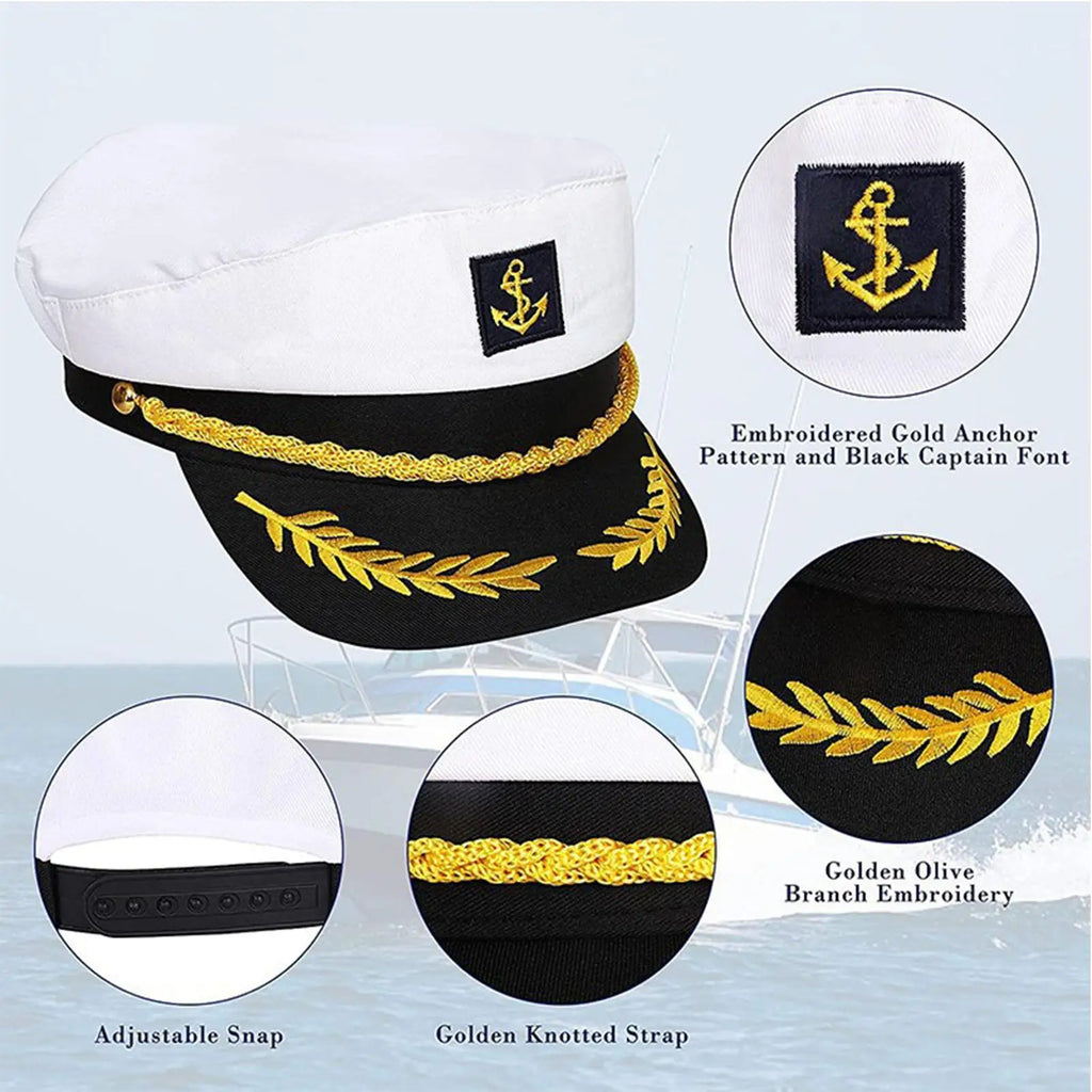 Yacht Rock Party Attire Women Adjustable Sailor Hat Costumes Apparel