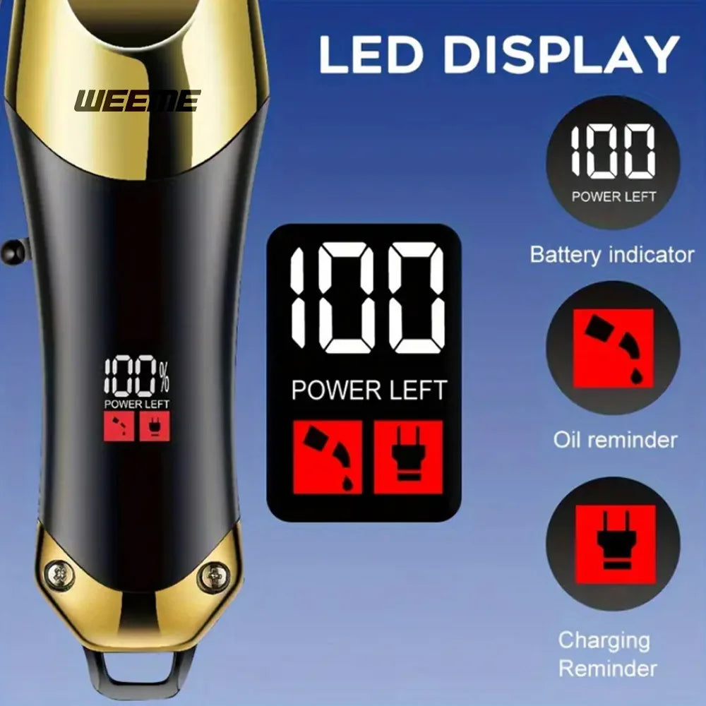 Men's Electric Vintage T9 Hair Clipper Beard Trimmer Wireless