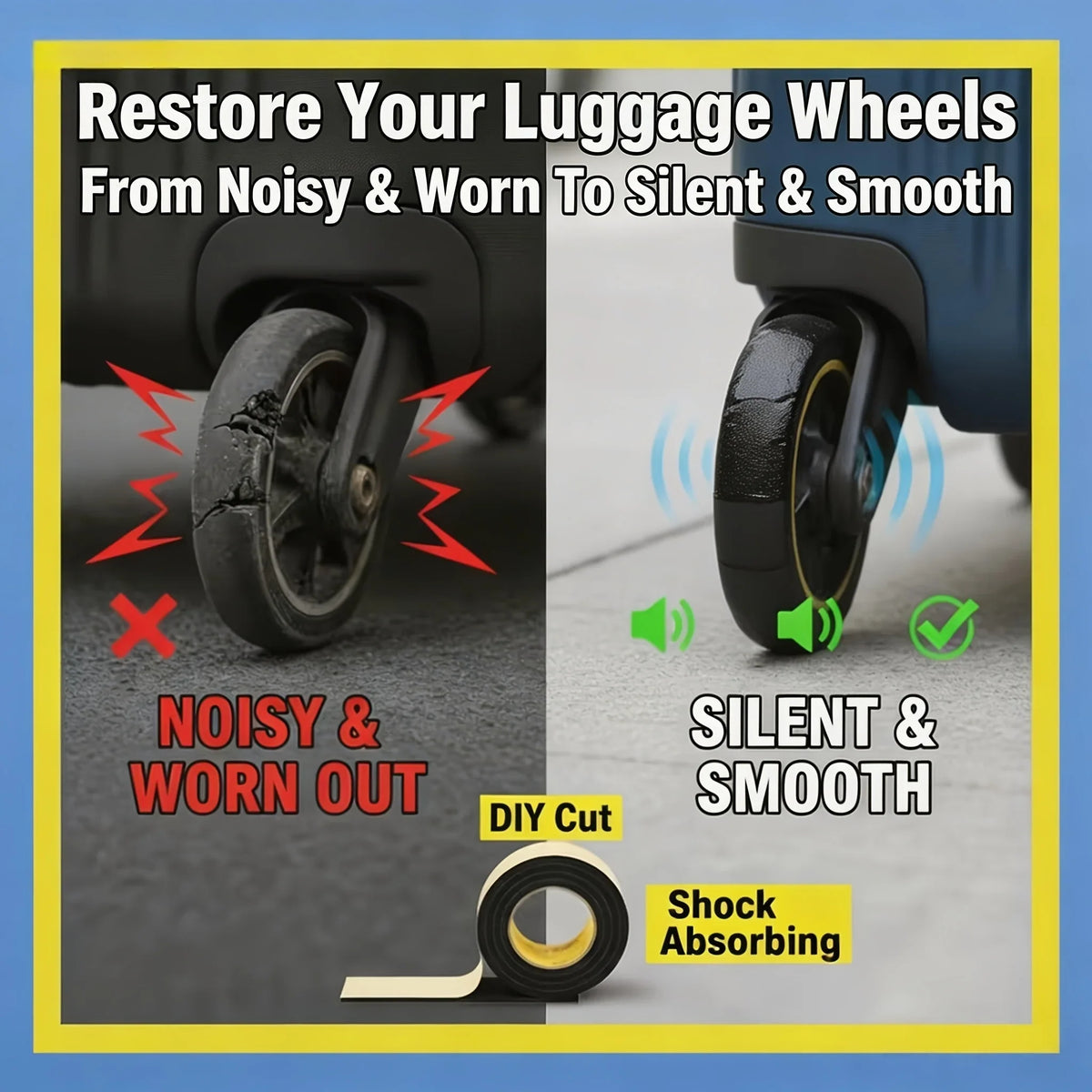Luggage Wheel Mute Sticker Shock-absorbing Wear-resistant Protection