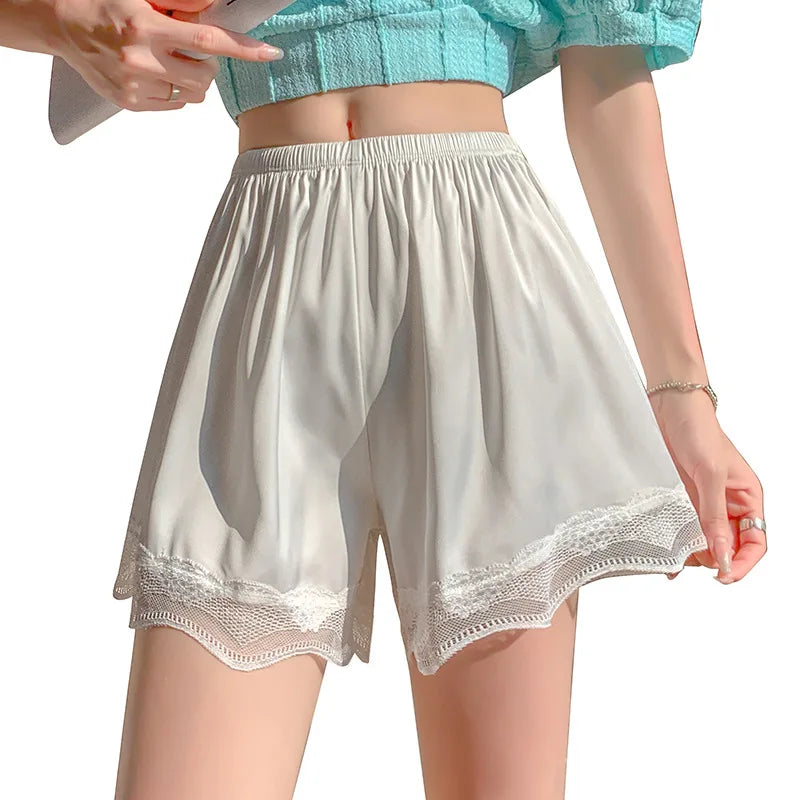 Women's Lace Safety Shorts – Breathable No-Roll Hem Underlayer