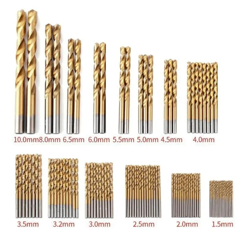 99-Piece HSS Metric Drill Bit Set – Metal, Wood & Plastic
