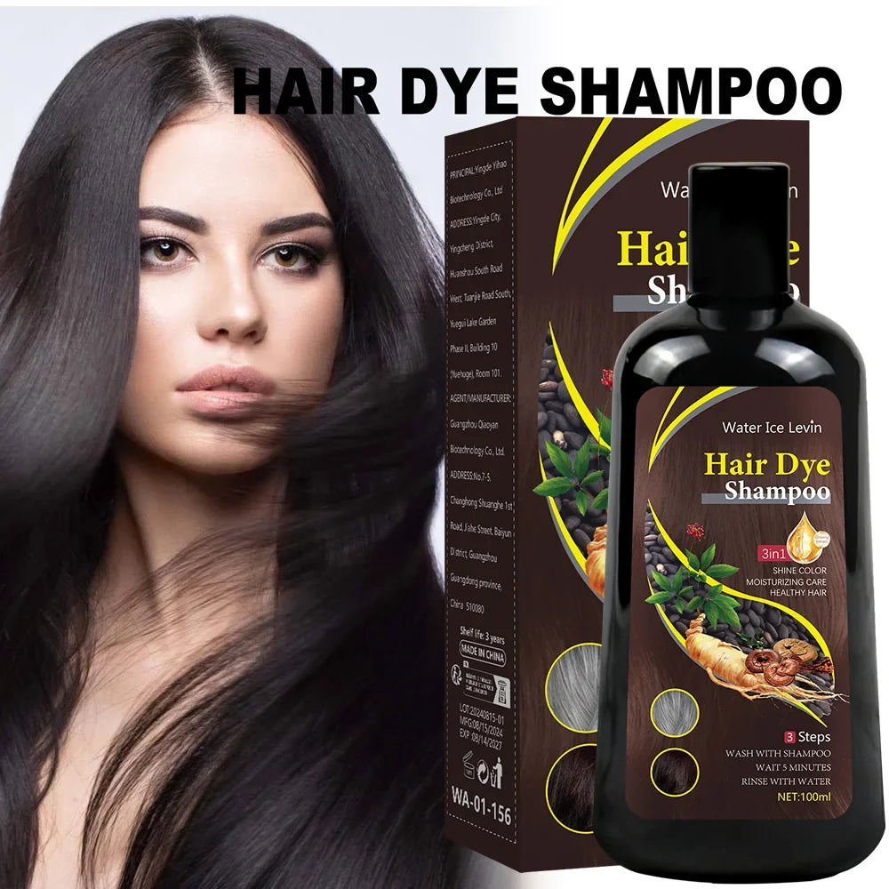 3-in-1 Dark Brown Hair Color Shampoo | Herbal Formula 100ml
