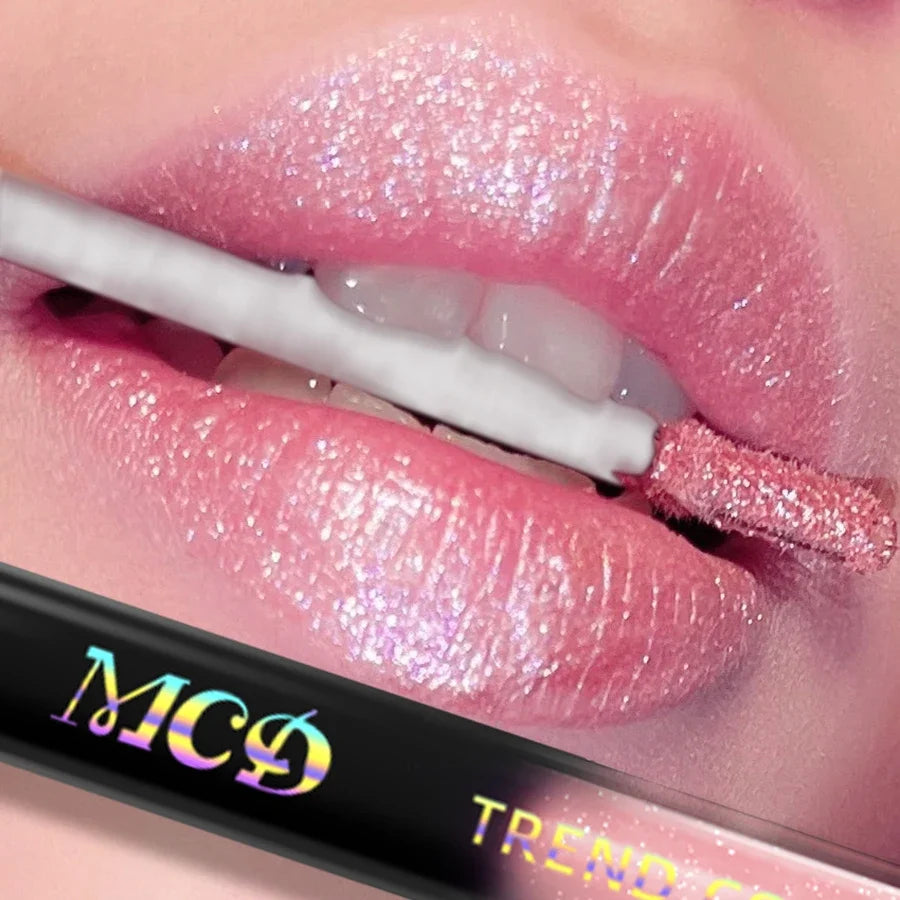 MCD 15-Shade Glitter Lip Gloss | Pearl Shimmer Liquid Lipstick