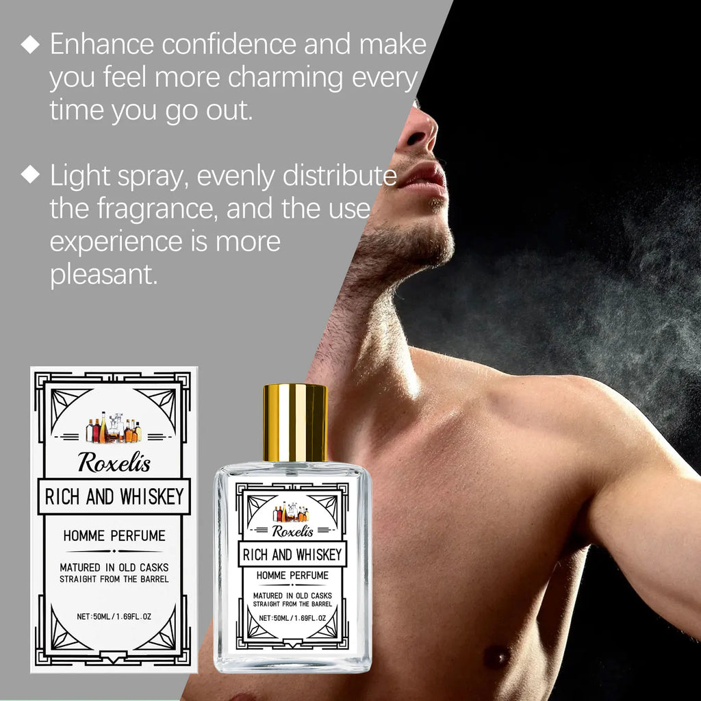 Roxelis 50ml Whisky Men's Cologne | Woody Vanilla EDC Perfume