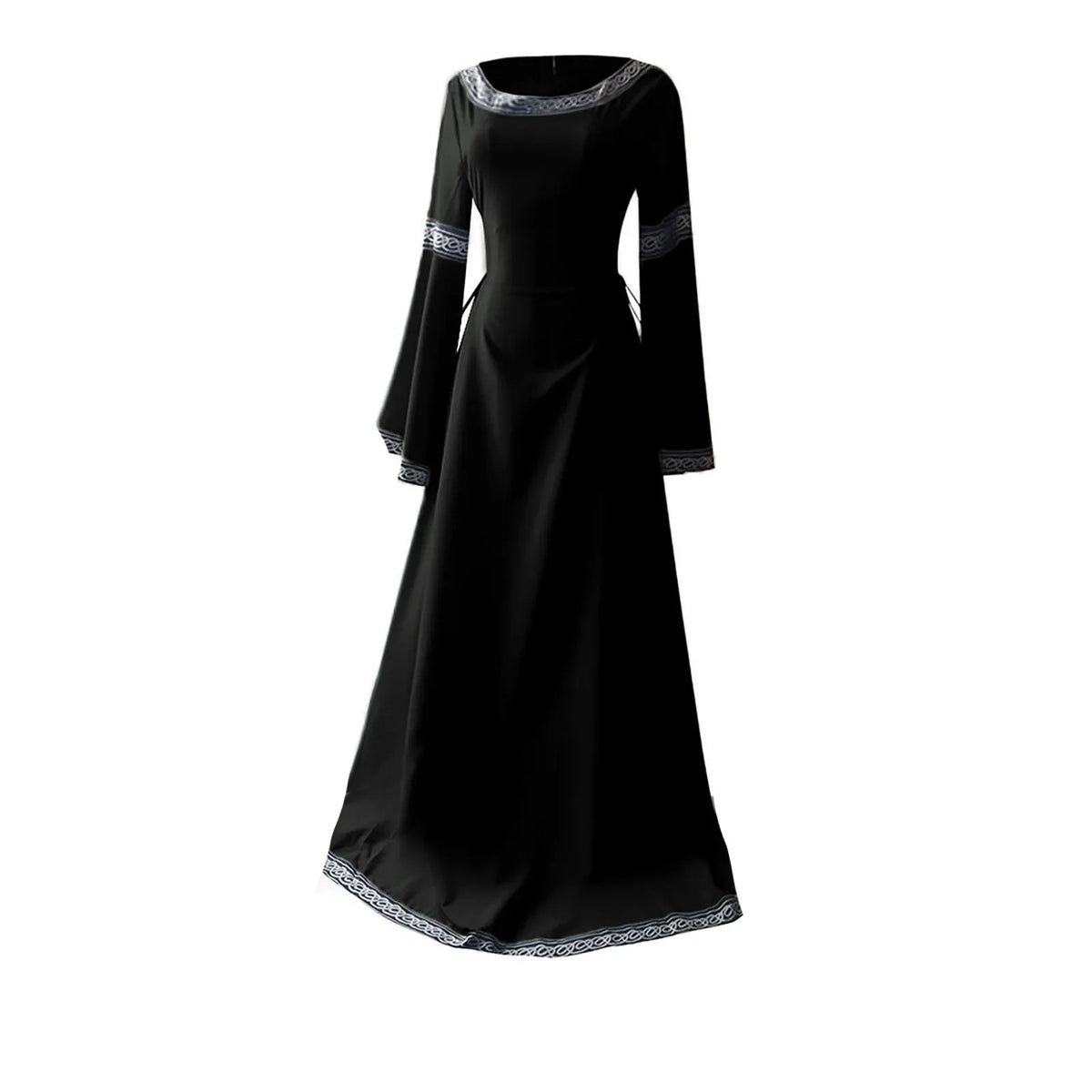 Women's Medieval Renaissance Trumpet Sleeve Lace Maxi Gown