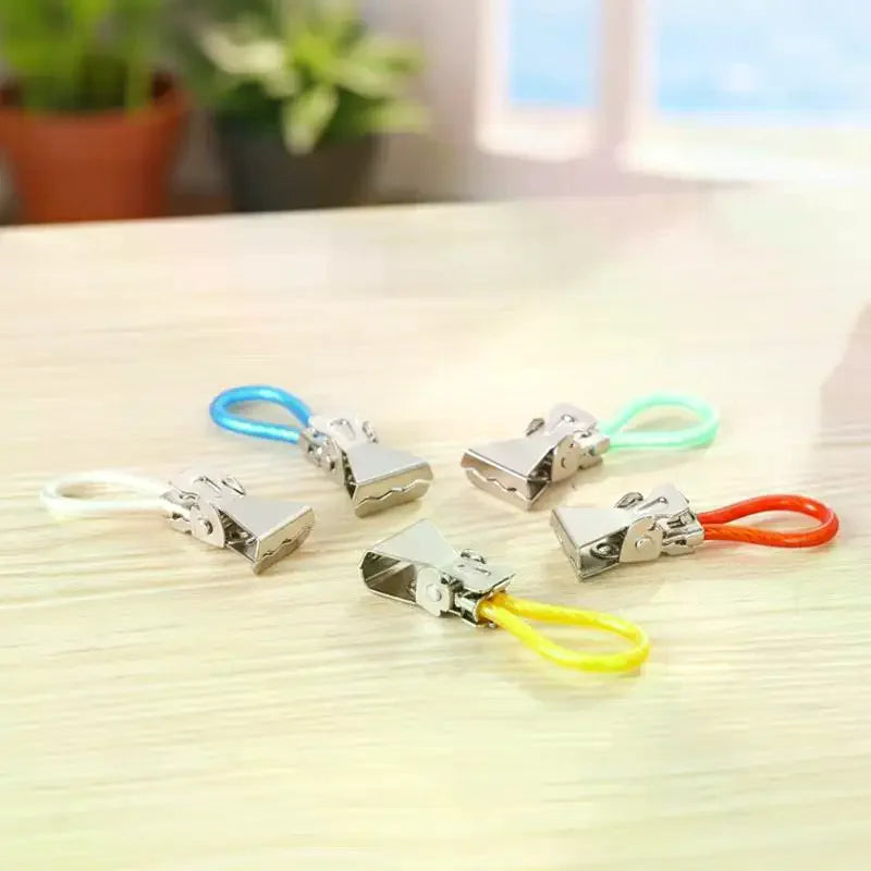 Colorful Stainless Steel Towel & Shower Curtain Clips
