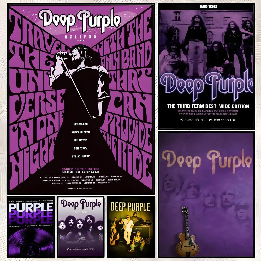 Deep Purple Band HD PVC Wall Art Poster – Self-Stick Decor
