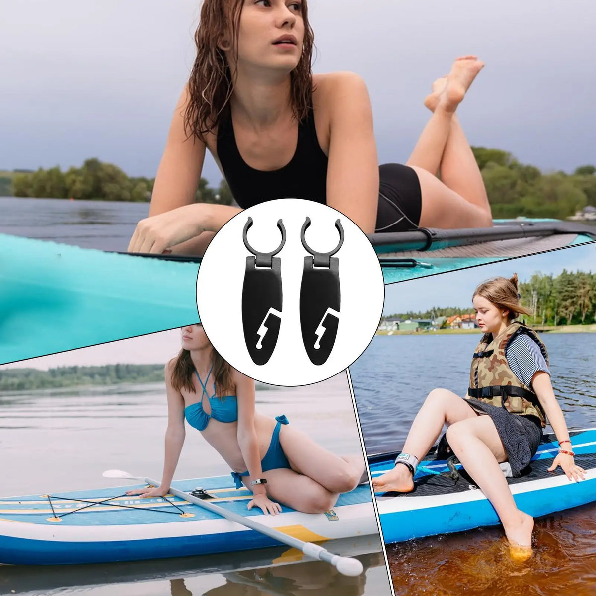 Paddle Board Fasten Clips Expandable Snap-Lock Clamps 2pcs