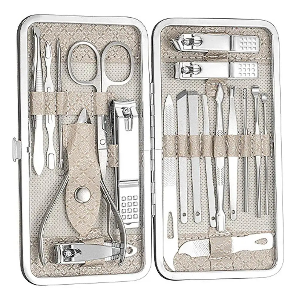 19-Piece Manicure Pedicure Set – Stainless Steel Nail Kit