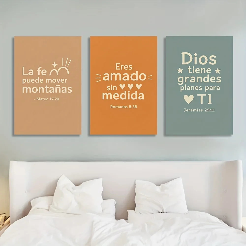 Faith Can Move Mountains 3-Piece Religious Canvas Wall Art
